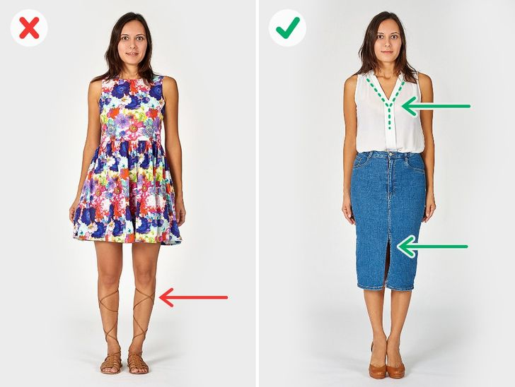 An image showing a split-screen comparison of a well-dressed date and someone with obvious fashion mistakes (wrinkled clothes, mismatched items, etc.).