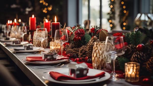 Dining Room and Table Settings for christmas 2024