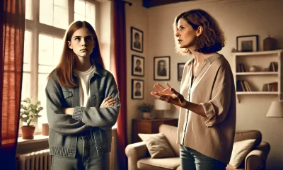 A-wide-emotional-scene-depicting-a-mother-and-teenage-daughter-in-a-heated-argument-in-a-living-room.-The-mother-looking-firm-but-upset-gestures-to