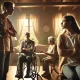 A dramatic and emotionally charged illustration showing a family argument in a warm, well-furnished living room. A young adult, clearly upset, stands