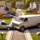 A-humorous-and-slightly-tense-scene-depicting-a-suburban-driveway-conflict.-A-large-van-is-parked-blocking-a-driveway-and-in-retaliation-another-ve.